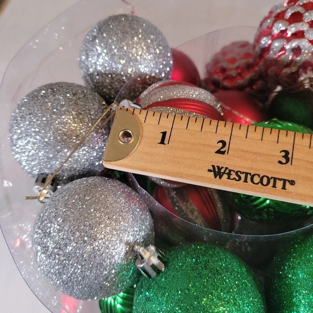 December Home 100 Pieces Shatterproof Christmas Tree Ornaments - Multiple Colors